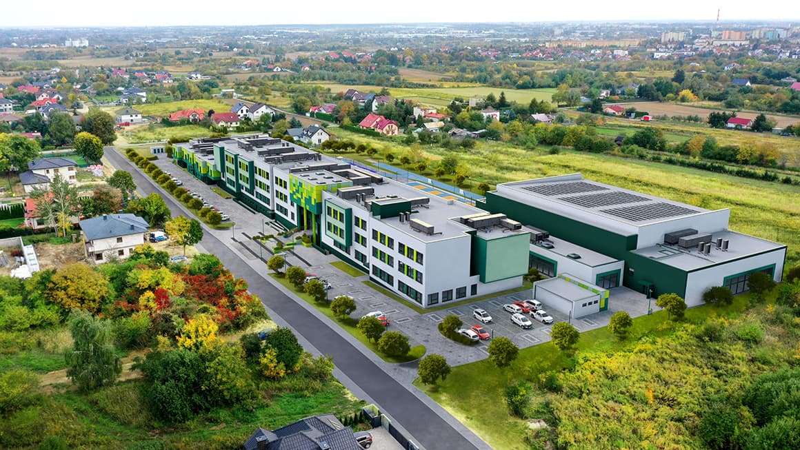 	 Szkoła podstawowa z salą gimnastyczną, żłobek i przedszkole w Lublinie, ul. Majerankowa.